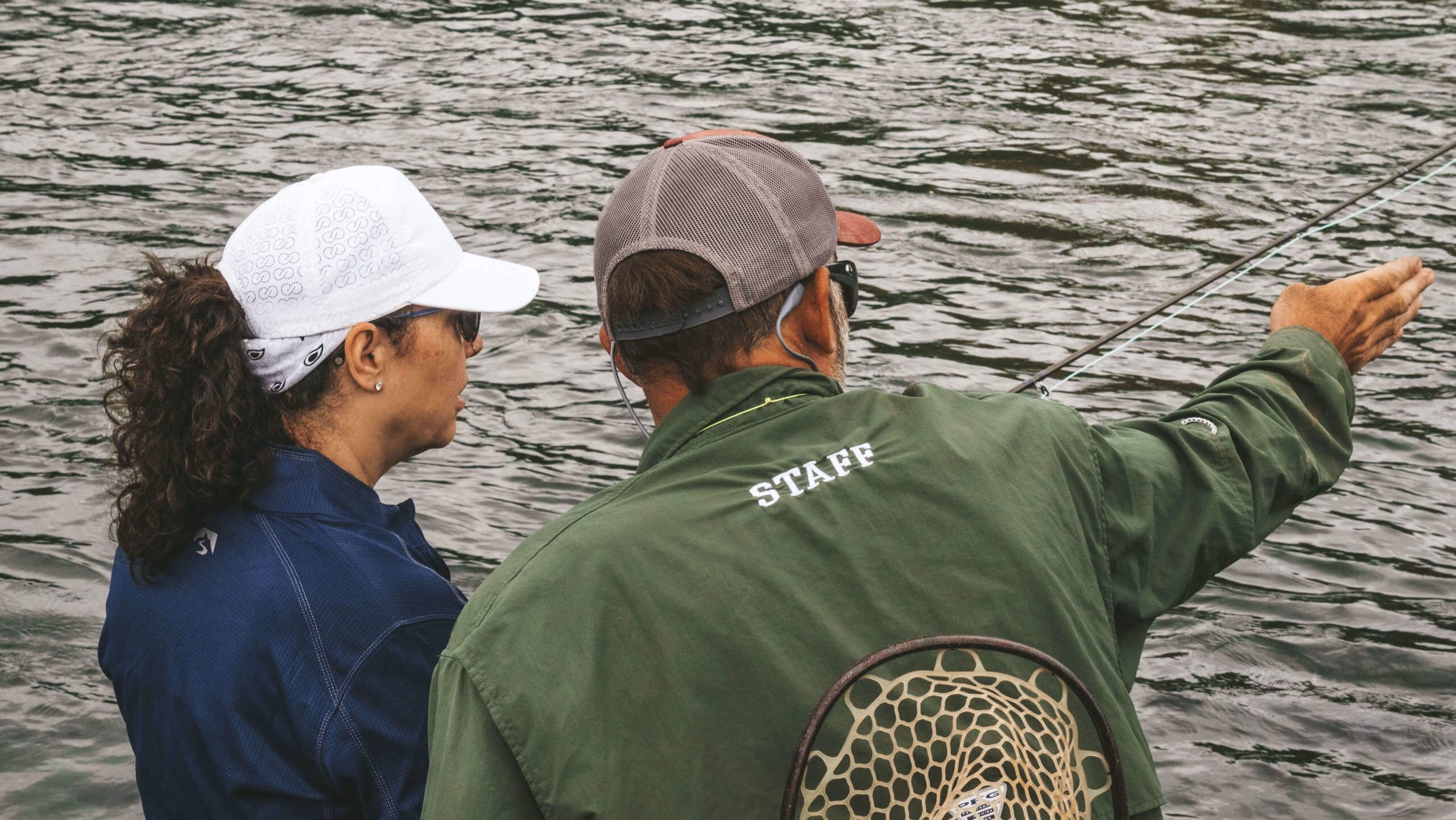 fly fishing guide with female guest