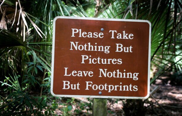 Leave no trace sign